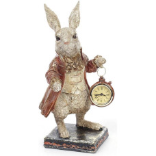 Фигурка декоративная с часами "Белый Кролик в медном кафтане" 30см