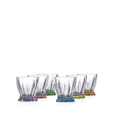 Набір з шести склянок для віскі 320 мл кольорове дно Bohemia Plantica Чехія 99999 72T76 364 S