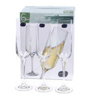 Набор бокалов для шампанского 6 штук 200 мл Bohemia Uma 40860