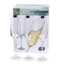 Набор бокалов для шампанского 6 штук 200 мл Bohemia Uma 40860