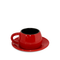 Чашка з блюдцем для кави Ceraflame Tropeiro red 150 мл Сeraflame Бразилія CF_56
