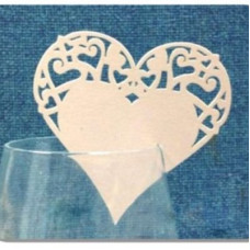 Декор бумажный ажурный для бокалов в форме сердечка упаковка 20 штук разные цвета cерия ProCooking PEM_273