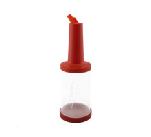 Бутылка с гейзером 1 л прозрачная (красная крышка) The Bars PM01R_FD