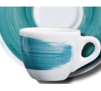 Чашка сappuccino 180 мл GreenTeal Verona Millecolori Hand painted Single brush stroke B  with handle Ancap 35119_FD