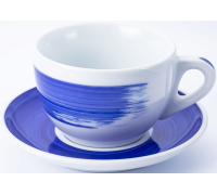 Чашка cappuccino large 260 мл Blue stroke B "Verona Millecolori Hand Painted Brush stroke B Blue wit Ancap 35127_FD