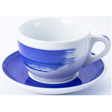 Чашка cappuccino large 260 мл Blue stroke B "Verona Millecolori Hand Painted Brush stroke B Blue wit Ancap 35127_FD