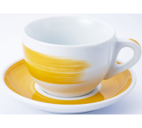 Чашка cappuccino large 260 мл Yellow stroke B "Verona Millecolori Hand Painted Brush stroke B Yellow Ancap 35128_FD