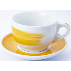 Чашка cappuccino large 260 мл Yellow Anstro B "Verona Millecolori Hand Painted Brush stroke B Yellow Ancap 35128_FD