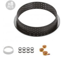 Набор форм для тарталеток 8 шт. (d 70 мм) Silikomart TARTE RING ROUND D70 MM_FD