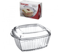 Кастрюля прямоугольная 1,2л с крышкой Borcam 25х22х6см стеклянная Pasabahce