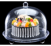 Підставка для торта з кришкою акрил 34.5*34.5*28 см PNK_621