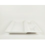 Трехсекционное блюдо менажница из меламина 27 x 22,5 x 2,5 см белое PNK_702
