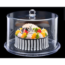 Підставка для торта з кришкою акрил 34.5*34.5*24 см PNK_601