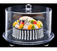 Підставка для торта з кришкою акрил 34.5*34.5*28 см PNK_599