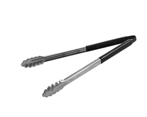 Щипці універсальні 40 см з ПВХ покриттям на ручці, чорні PNK_1058
